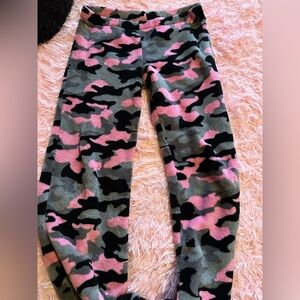 SO Small Plush Fuzzy Pink Camo Pajama Pants